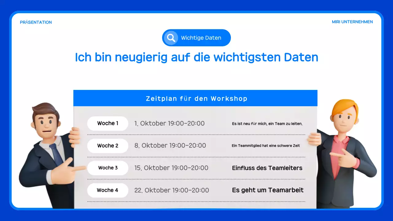Ein Leitfaden für einfache Inhouse-Seminare in Blau