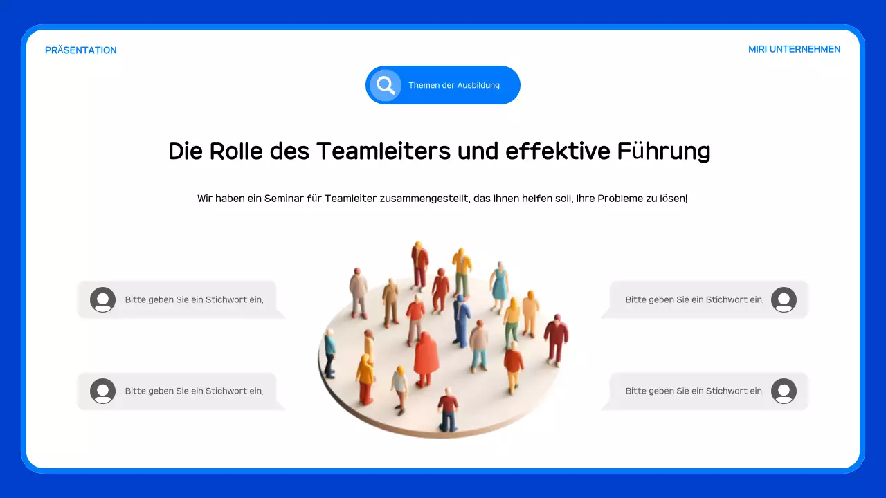 Ein Leitfaden für einfache Inhouse-Seminare in Blau