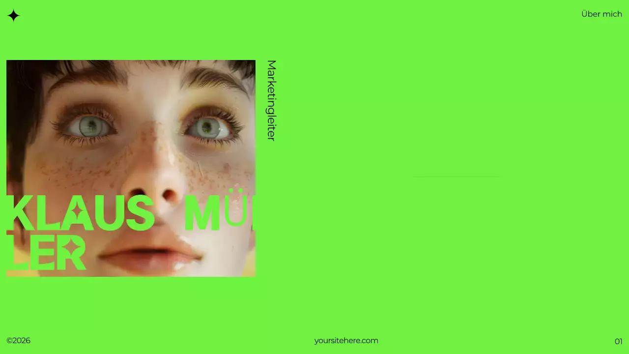 grünes modernes brutalistisches Portfolio-Dokument