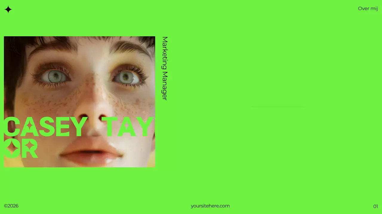 groen modern brutalistisch portfolio document