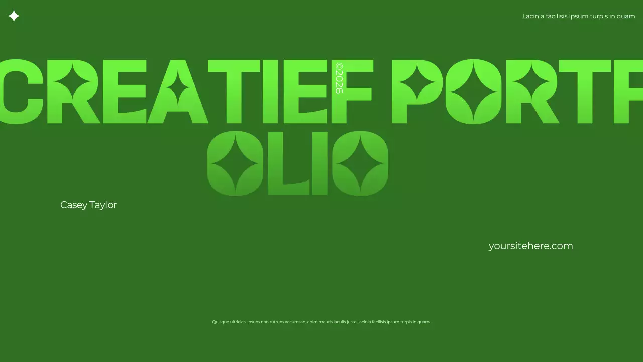 groen modern brutalistisch portfolio document