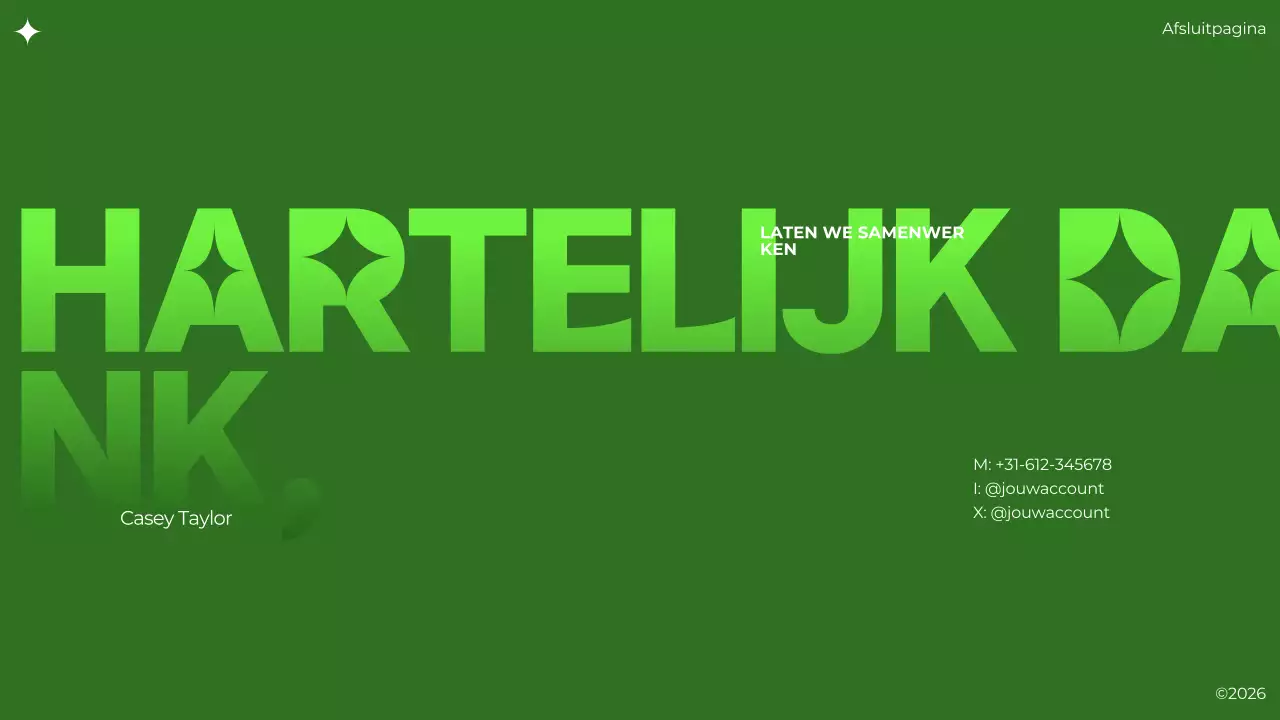 groen modern brutalistisch portfolio document