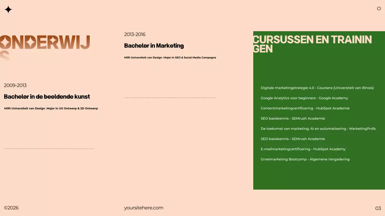 groen modern brutalistisch portfolio document