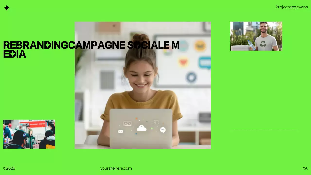 groen modern brutalistisch portfolio document