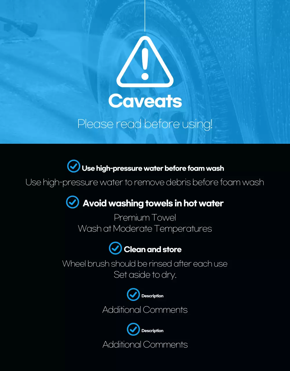 Iklan cuci mobil modern berwarna hitam