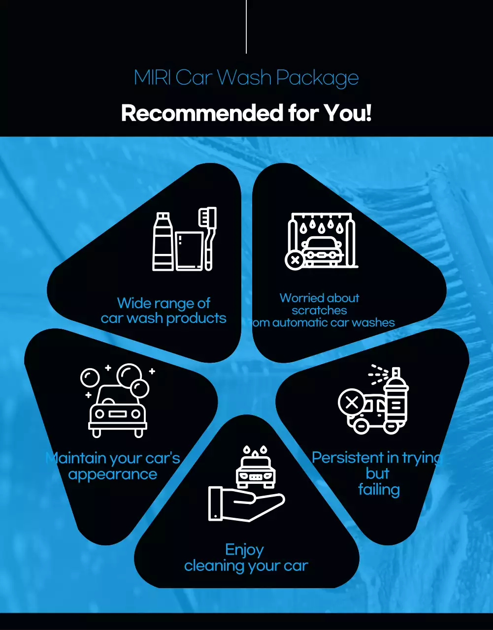 Iklan cuci mobil modern berwarna hitam