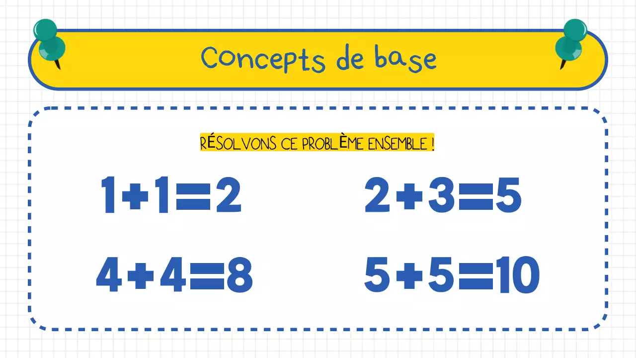 Addition de base pour les mathématiques à l'école primaire