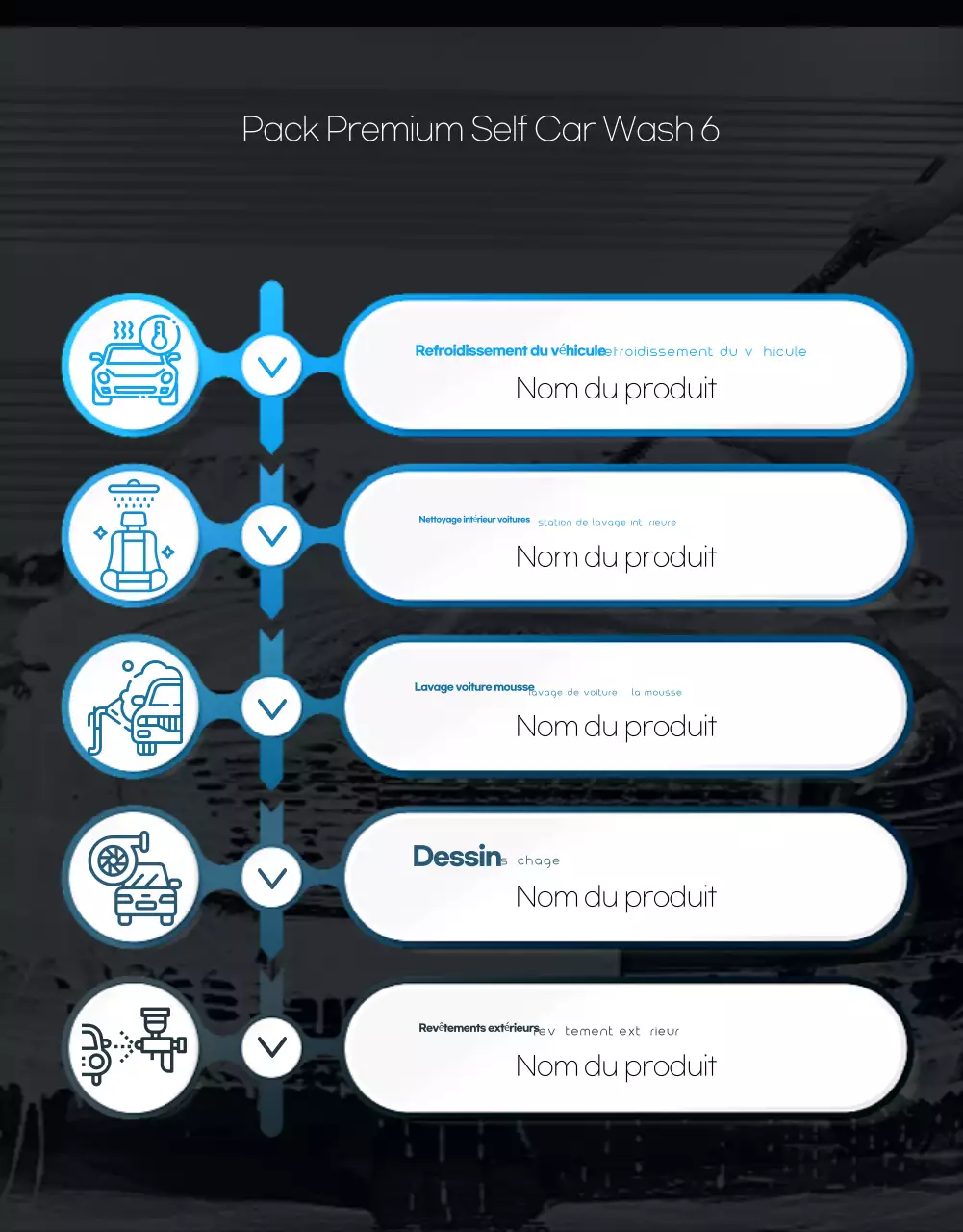 Publicité pour une station de lavage moderne noire