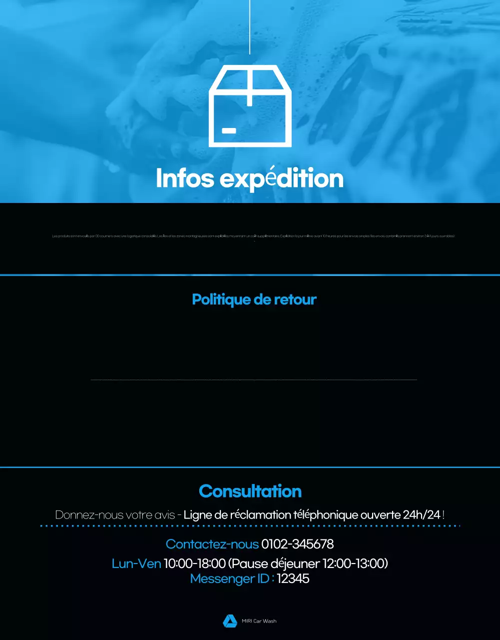 Publicité pour une station de lavage moderne noire