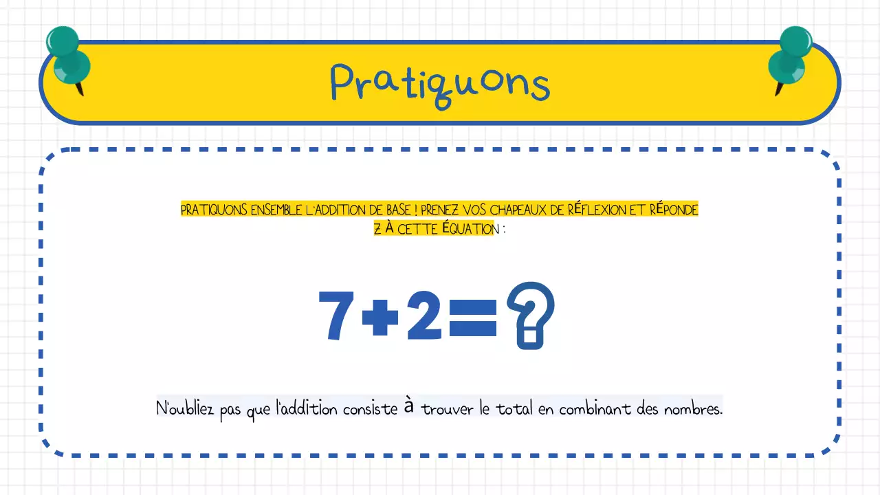 Addition de base pour les mathématiques à l'école primaire