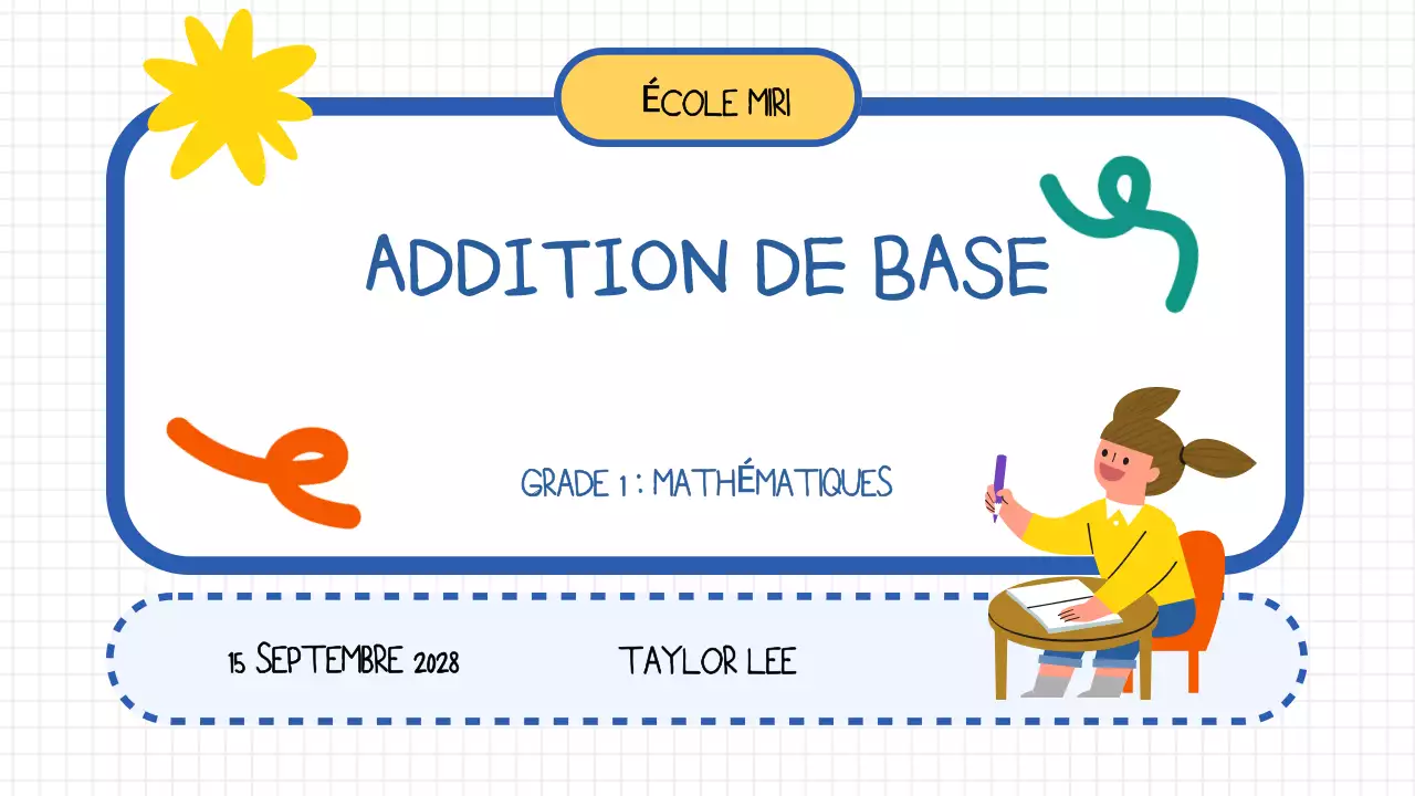 Addition de base pour les mathématiques à l'école primaire