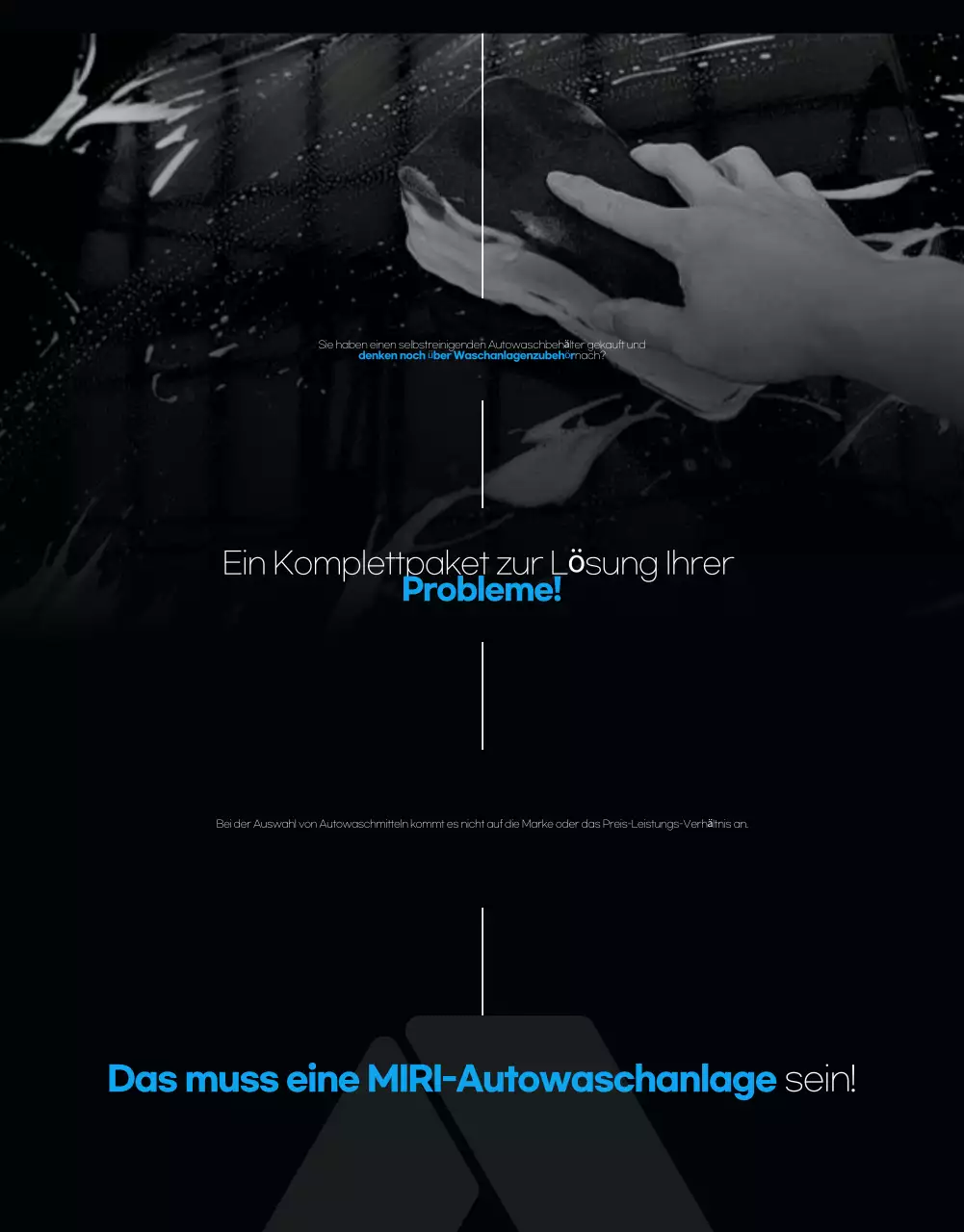 Schwarze moderne Autowaschanlage Anzeige