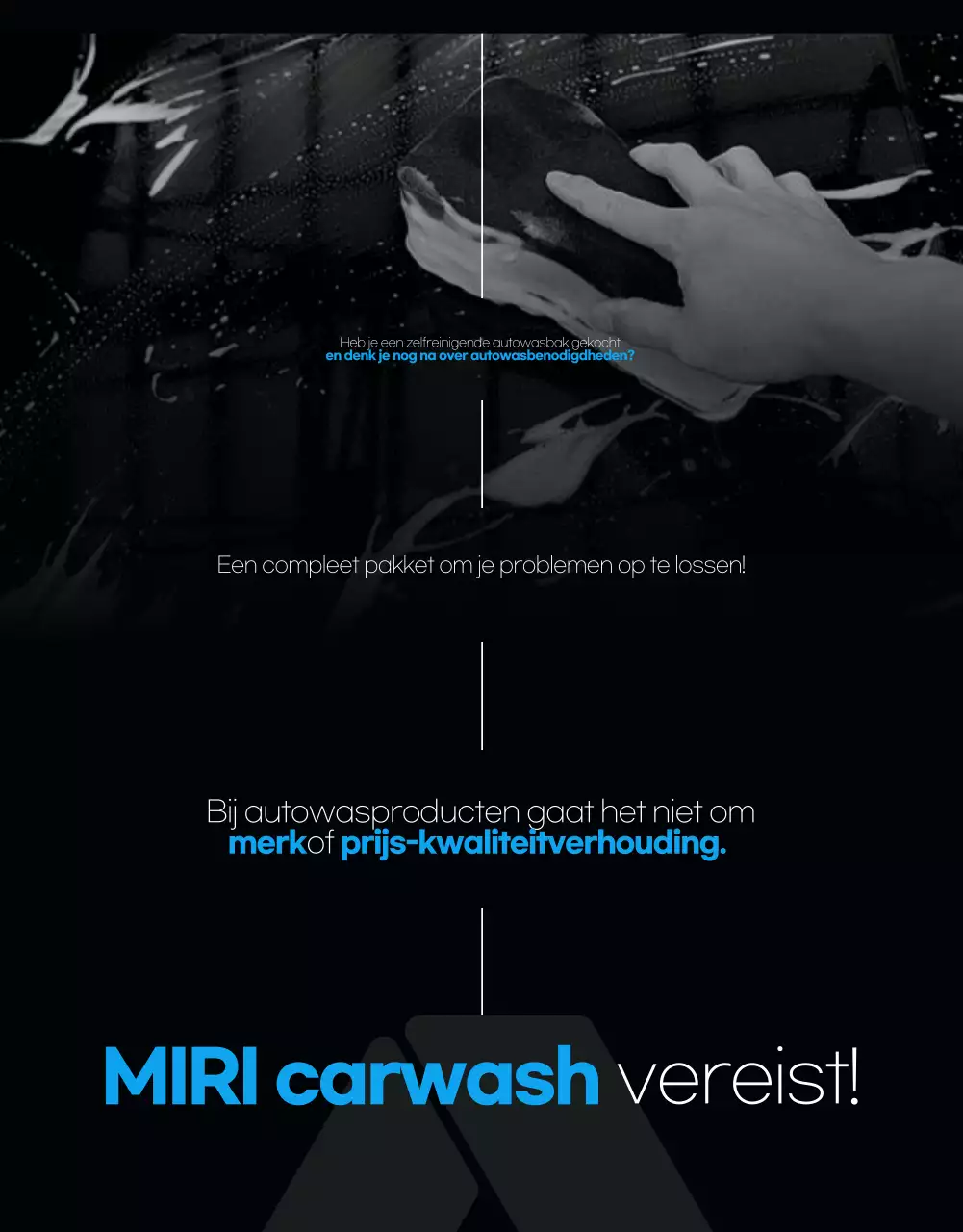 Zwarte moderne wasstraat advertentie