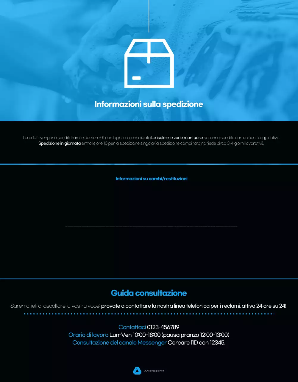 Annuncio di autolavaggio moderno nero