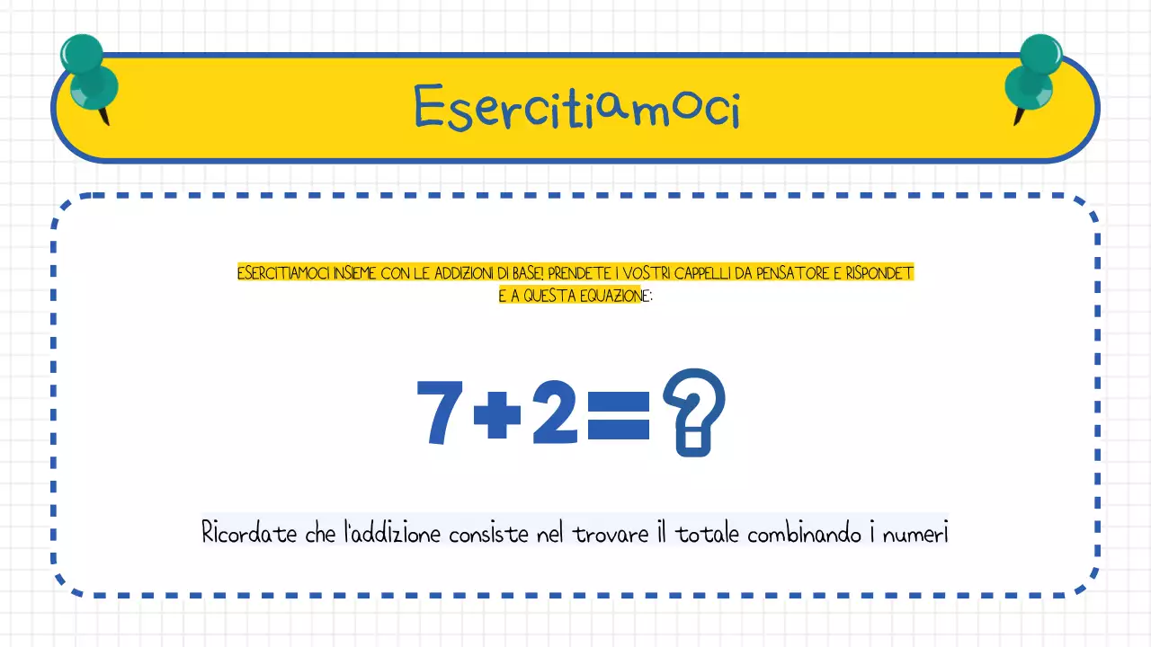 Addizione di base per la scuola elementare di matematica