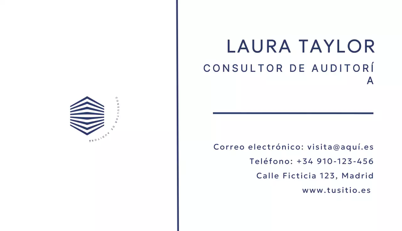 tarjeta de visita profesional blanca