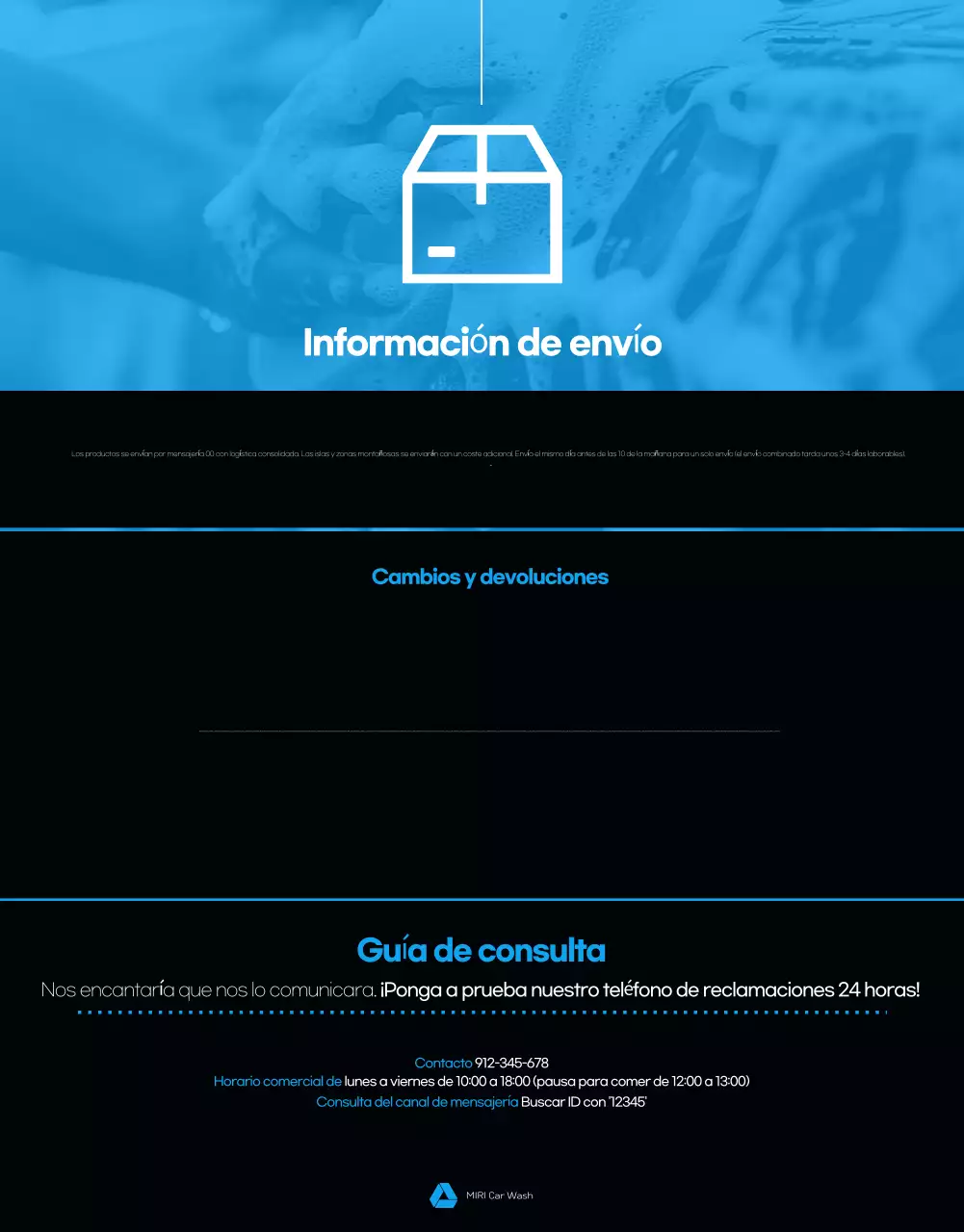 Anuncio negro de lavado de coches moderno