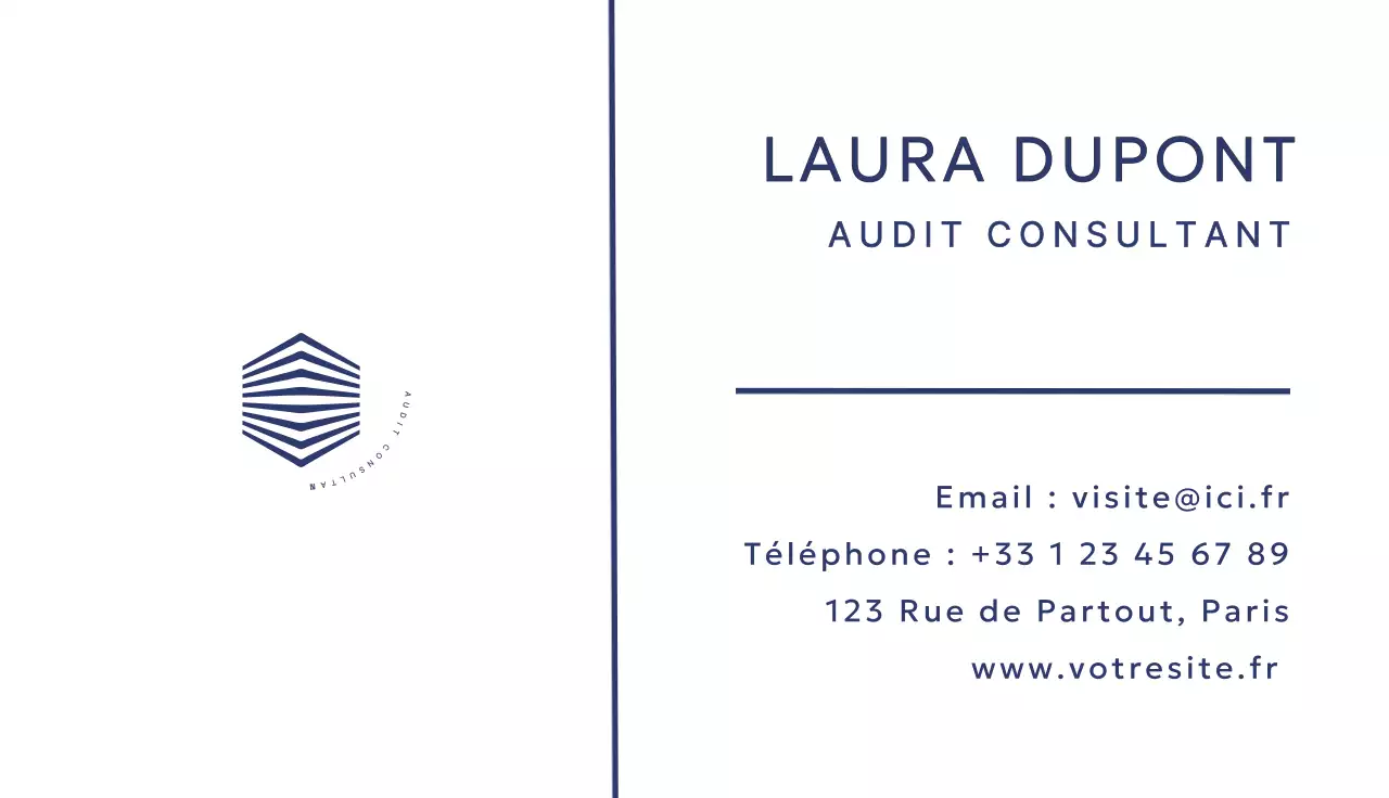 carte de visite professionnelle blanche