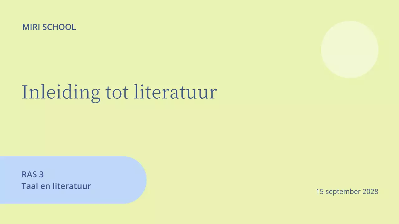 Minimale literatuurles presentatie