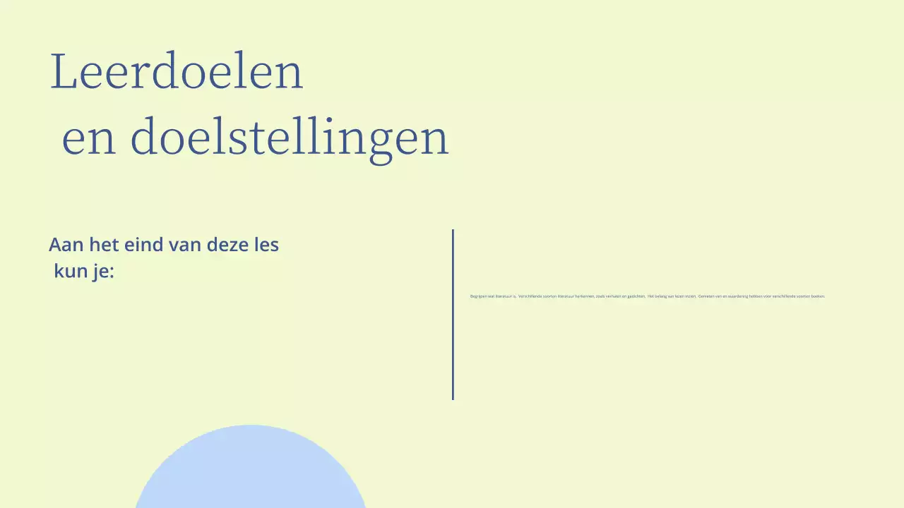 Minimale literatuurles presentatie