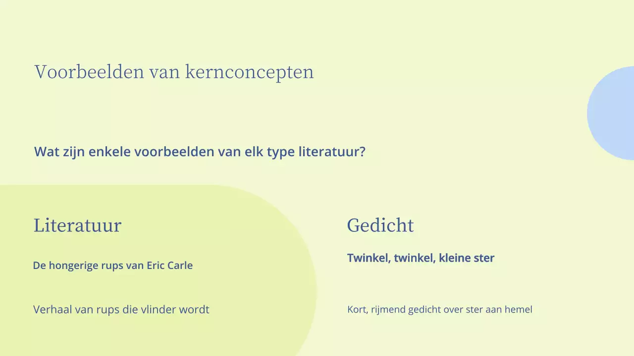 Minimale literatuurles presentatie