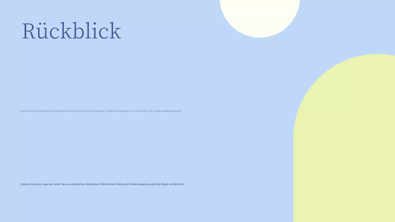 Minimale Präsentation im Literaturunterricht