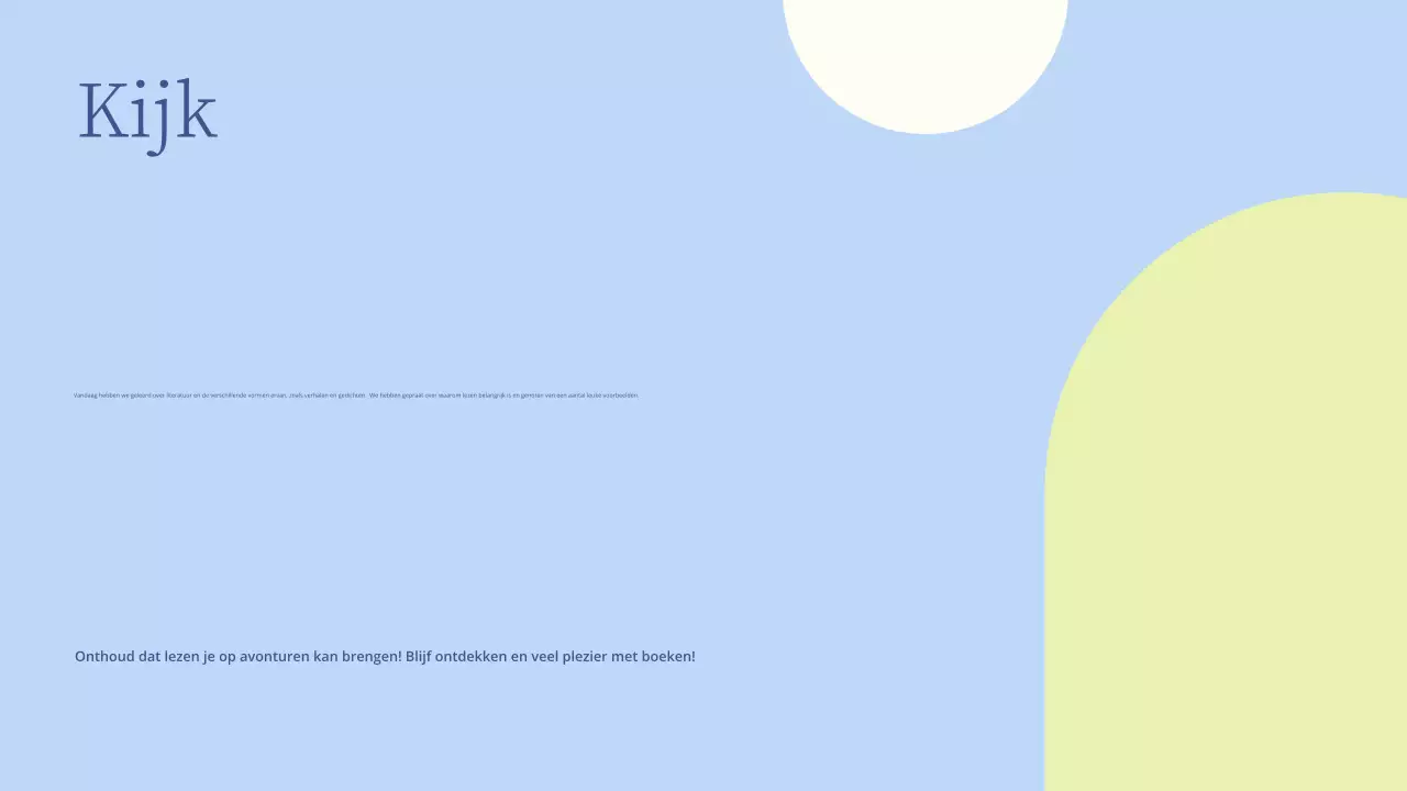 Minimale literatuurles presentatie