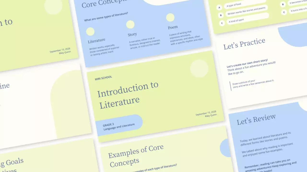 Apresentação mínima de uma aula de literatura