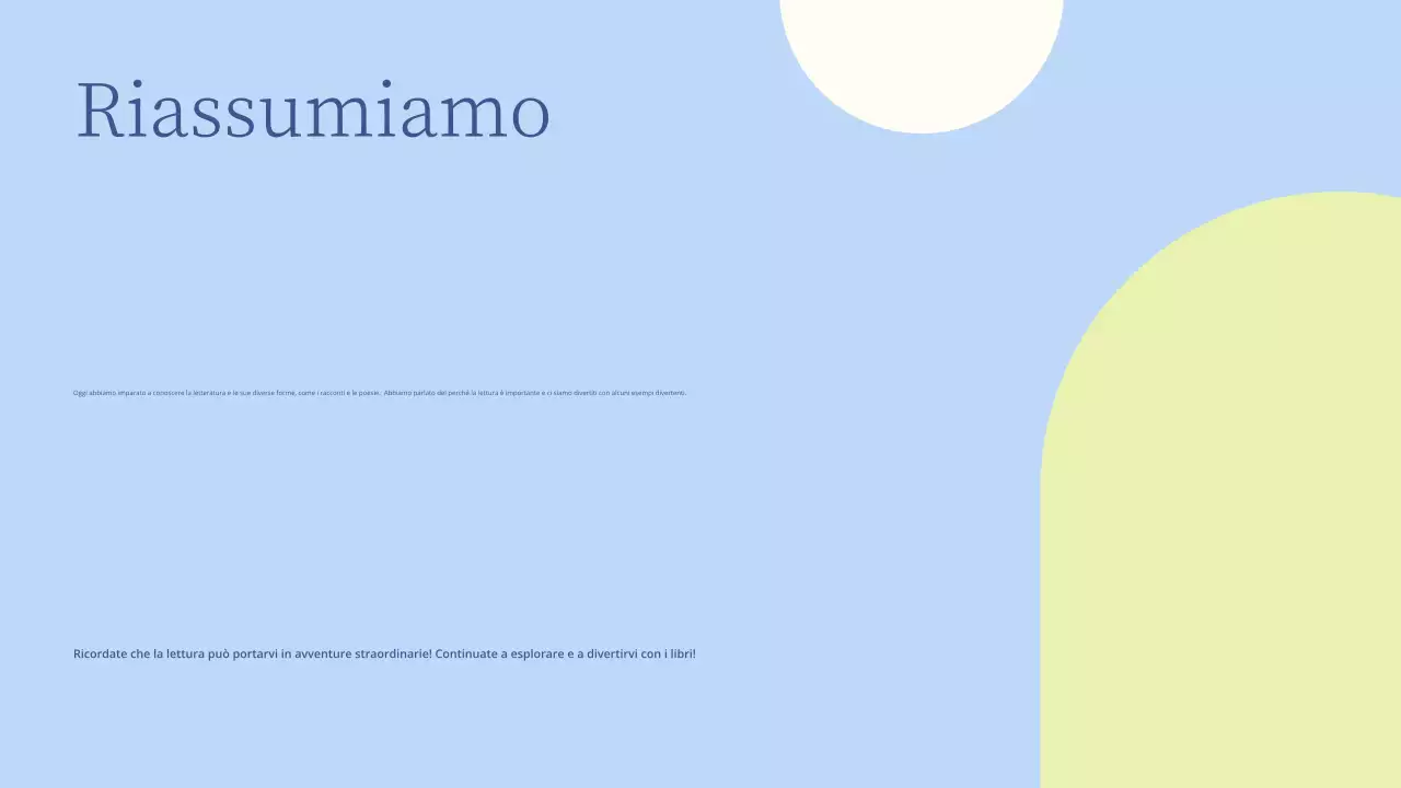 Presentazione di una lezione di letteratura minima