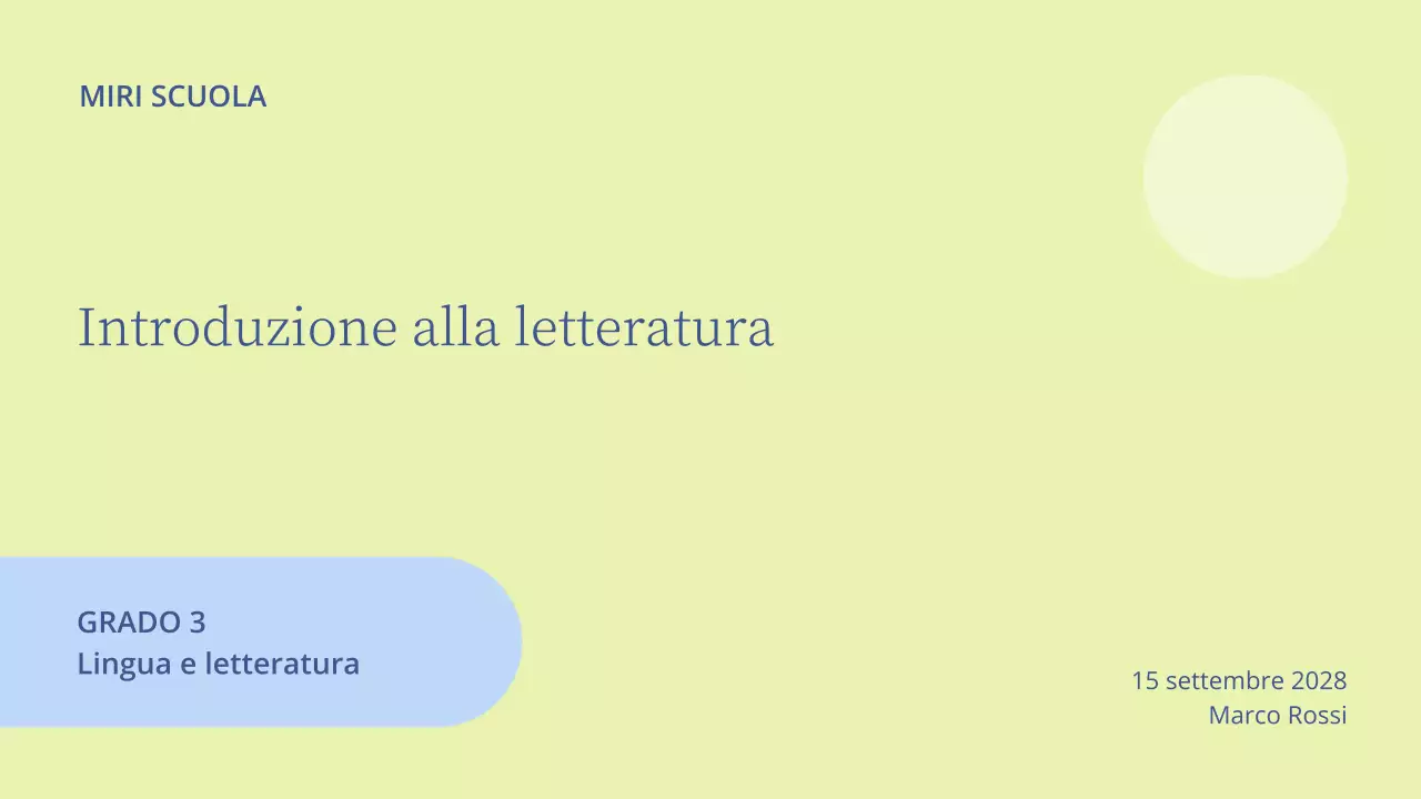 Presentazione di una lezione di letteratura minima