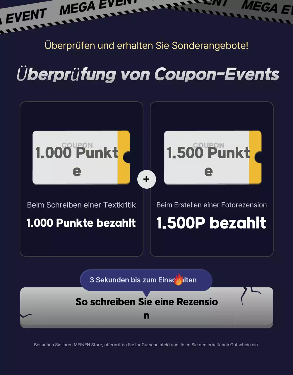 Eine Sammlung von Event-Promotions in Schwarz und Marineblau