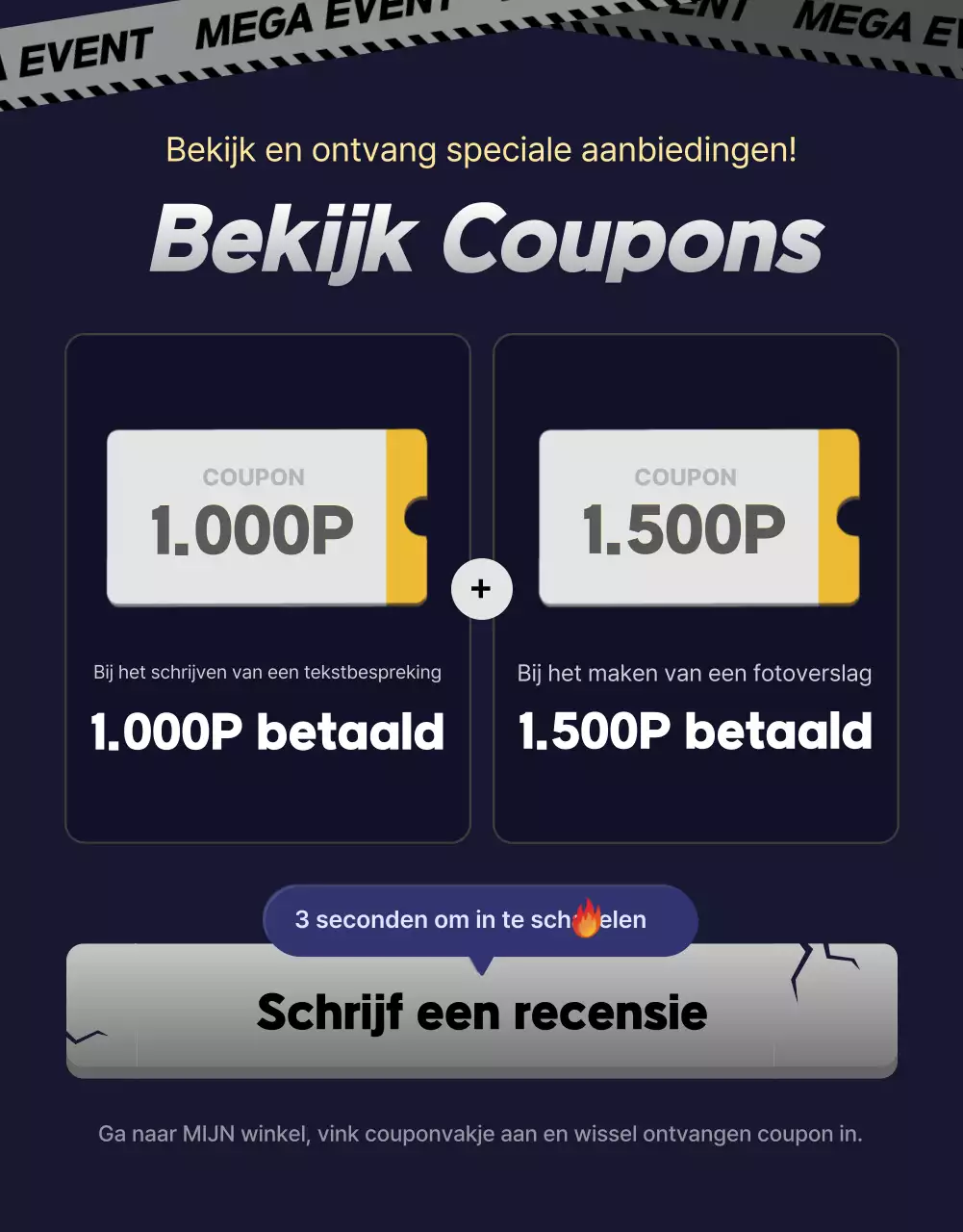 Een verzameling promoties voor evenementen in zwart en marineblauw