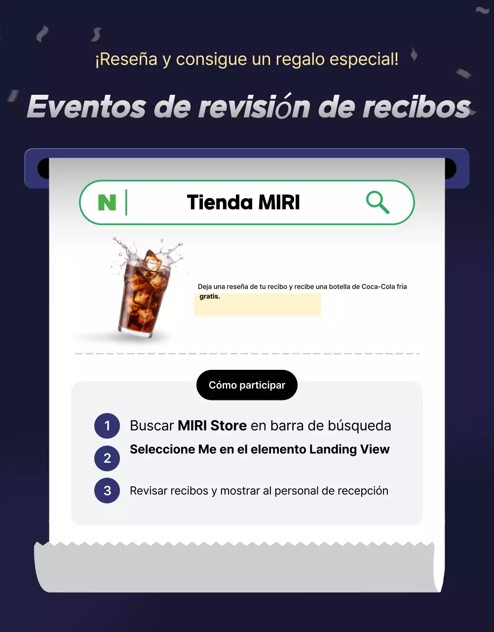 Una colección de promociones de eventos resaltadas en negro y azul marino