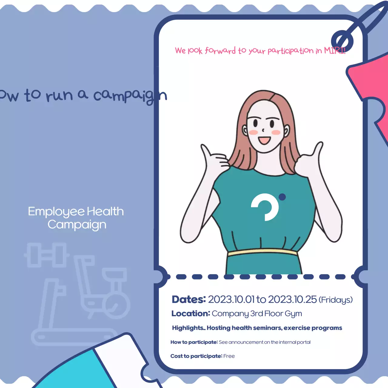 Promover a campanha de saúde Blue Neat