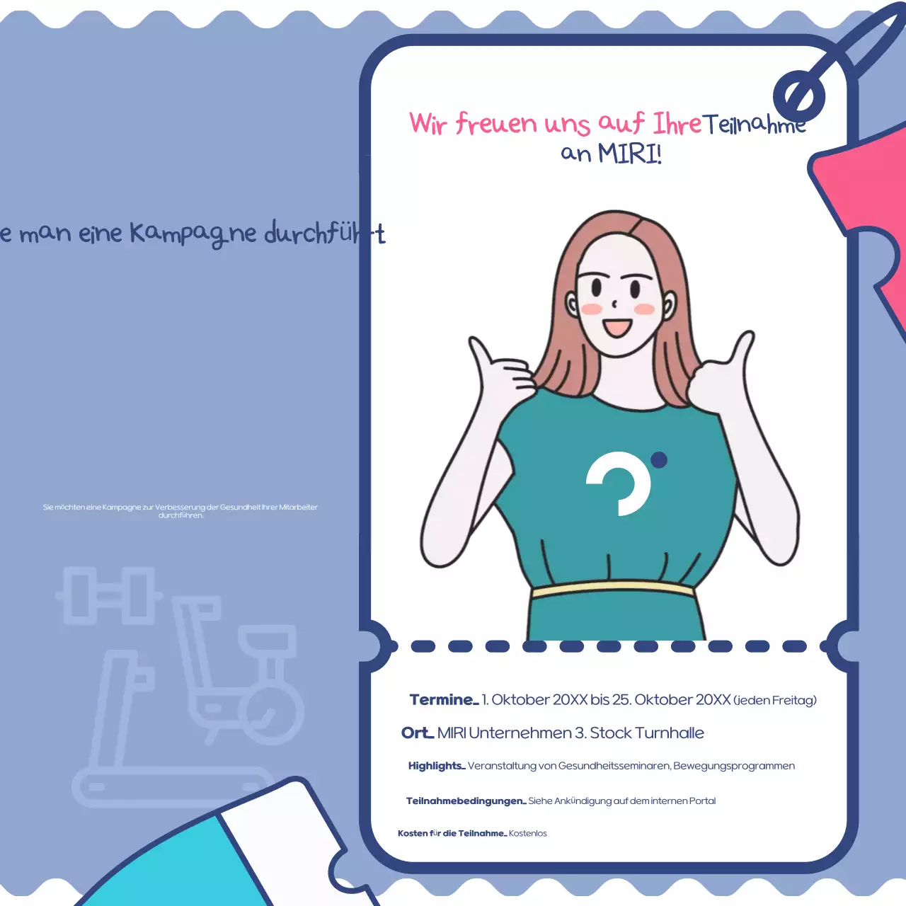 Werbung für die Blue Neat Health-Kampagne