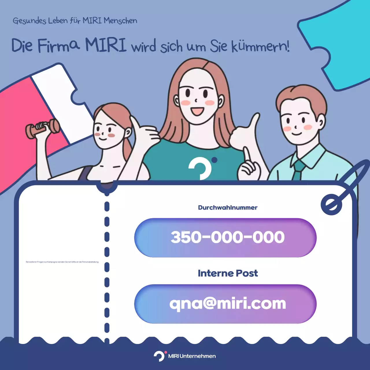 Werbung für die Blue Neat Health-Kampagne