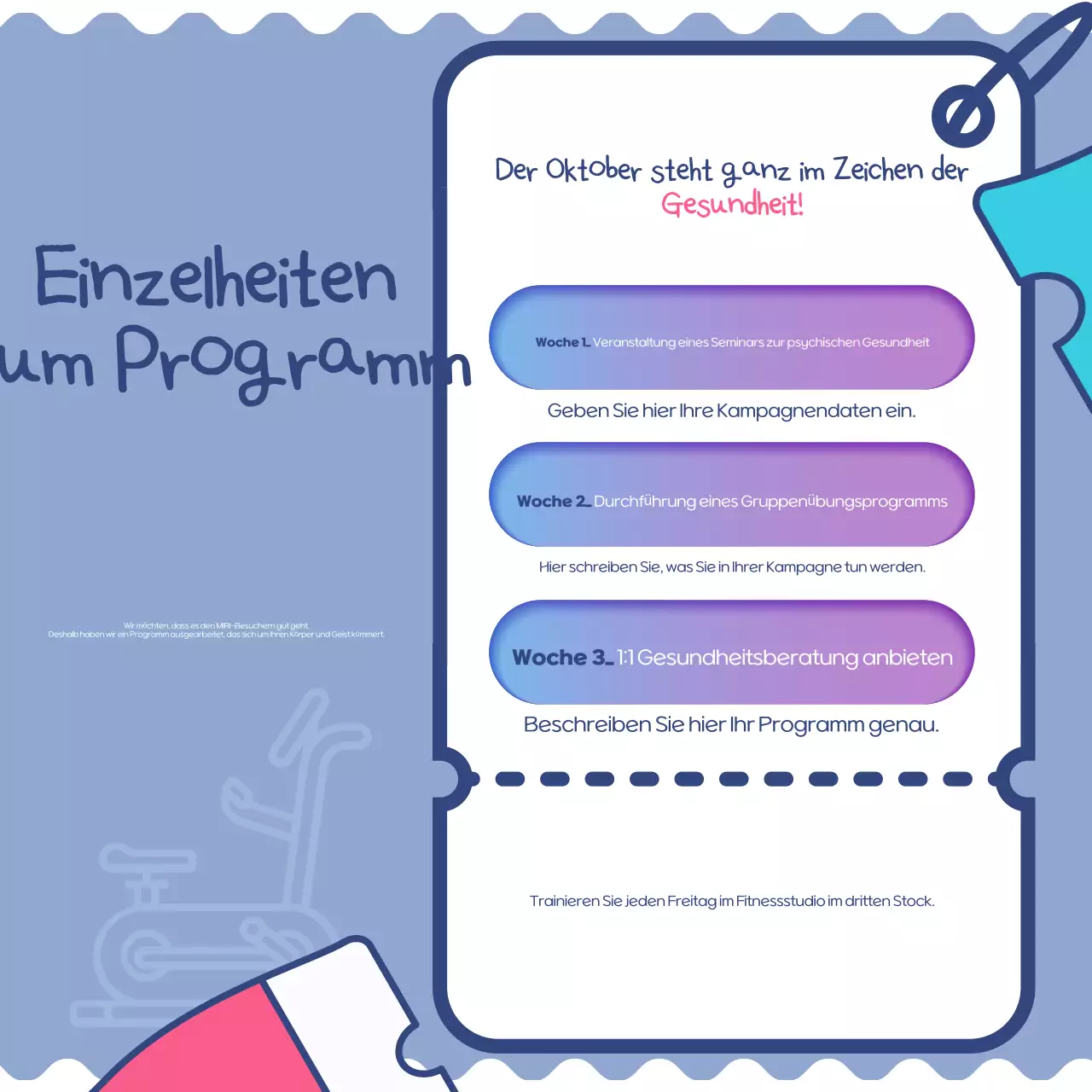 Werbung für die Blue Neat Health-Kampagne