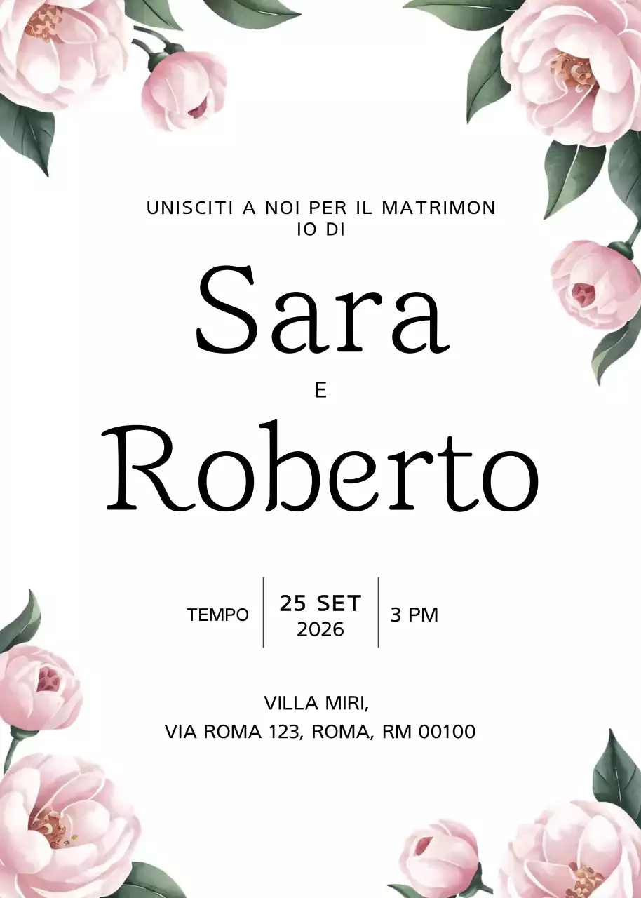 invito di nozze elegante bianco