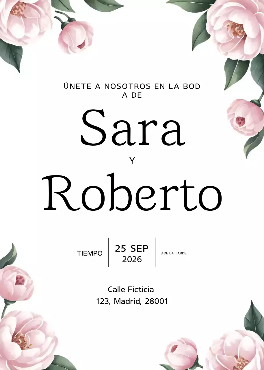 blanco elegante invitación de boda