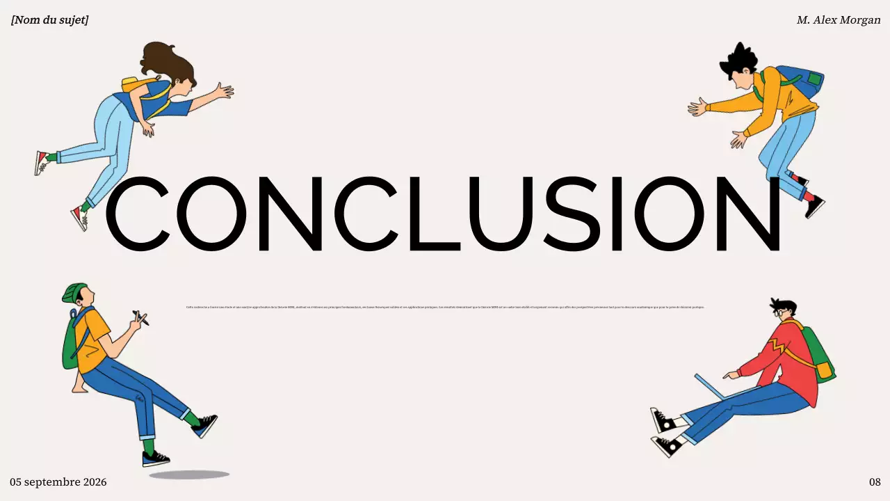 présentation moderne et colorée de l'aperçu d'un projet