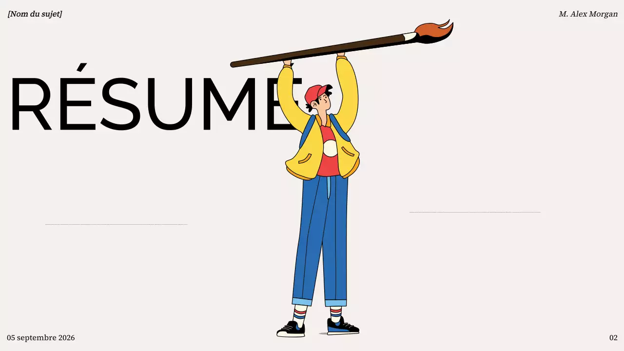 présentation moderne et colorée de l'aperçu d'un projet