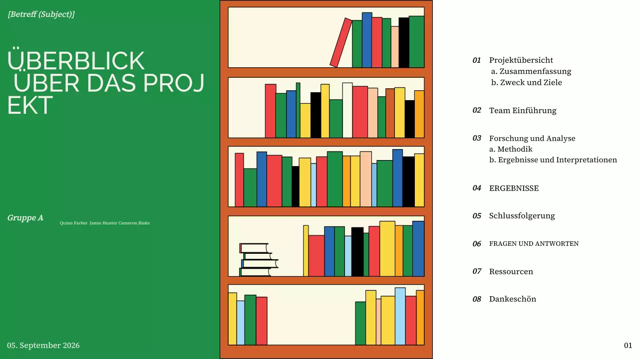 farbenfrohe moderne Projektübersichtsdarstellung