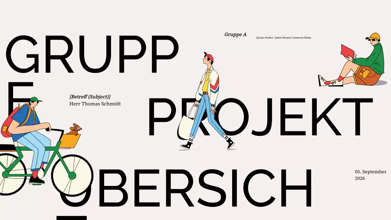 farbenfrohe moderne Projektübersichtsdarstellung