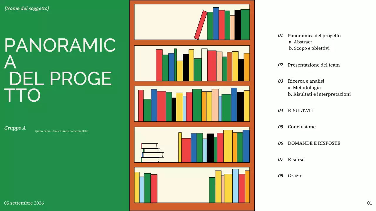 presentazione colorata e moderna del progetto