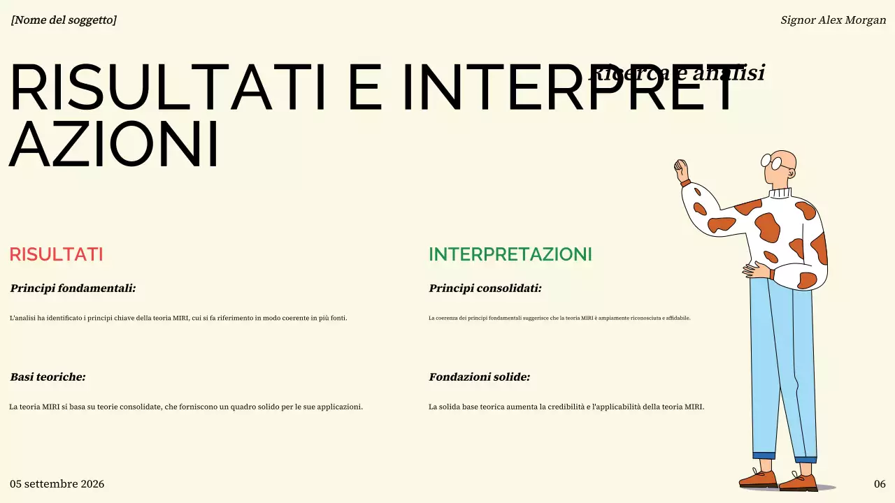 presentazione colorata e moderna del progetto