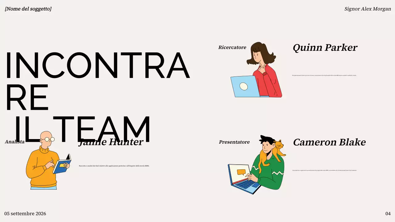 presentazione colorata e moderna del progetto