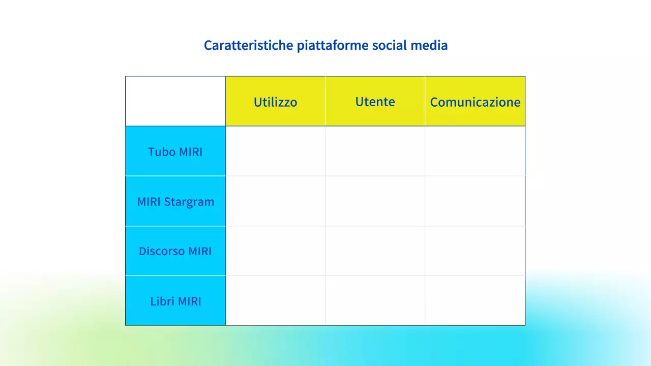 Proposta di marketing moderna di colore azzurro