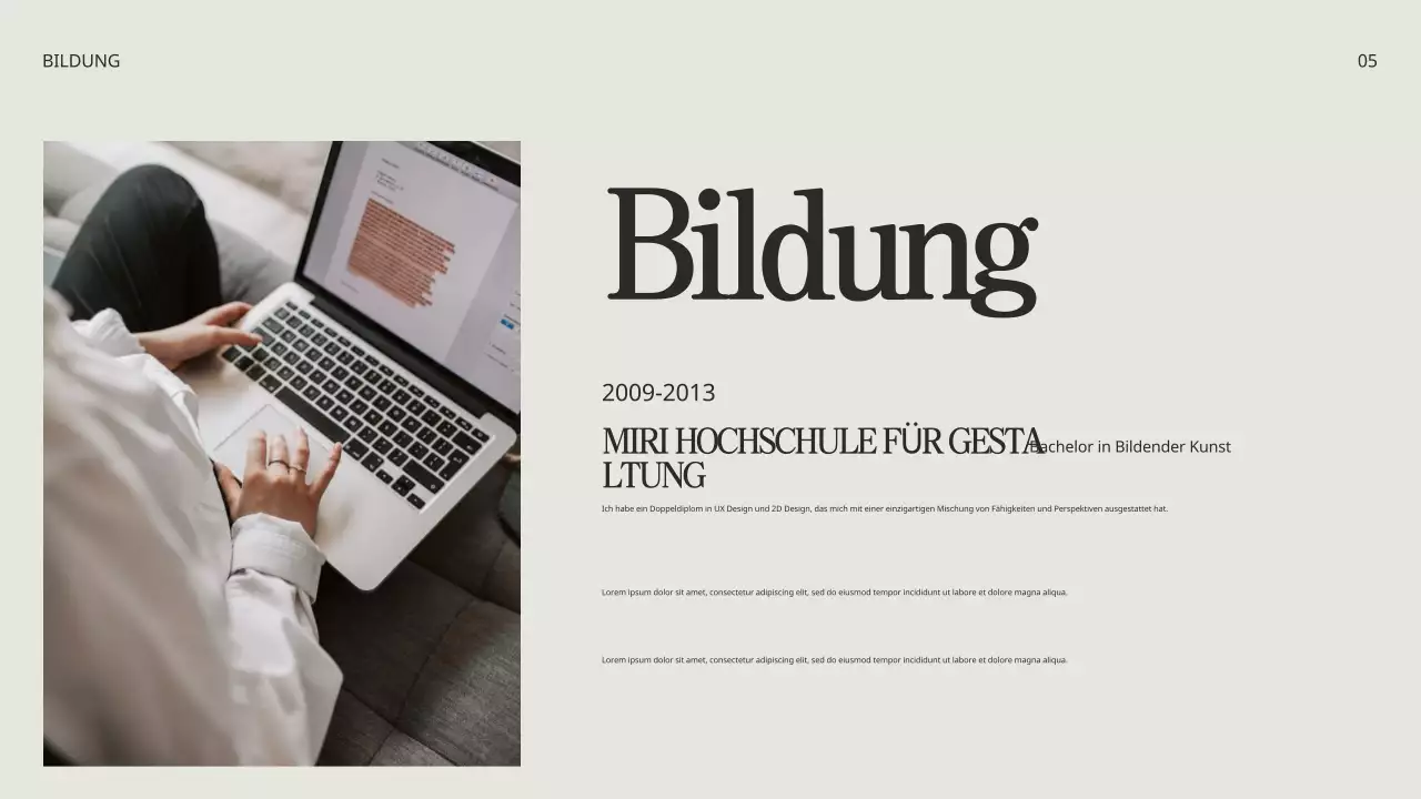 Beige Schwarz Minimalistische Kreative Portfolio Präsentation