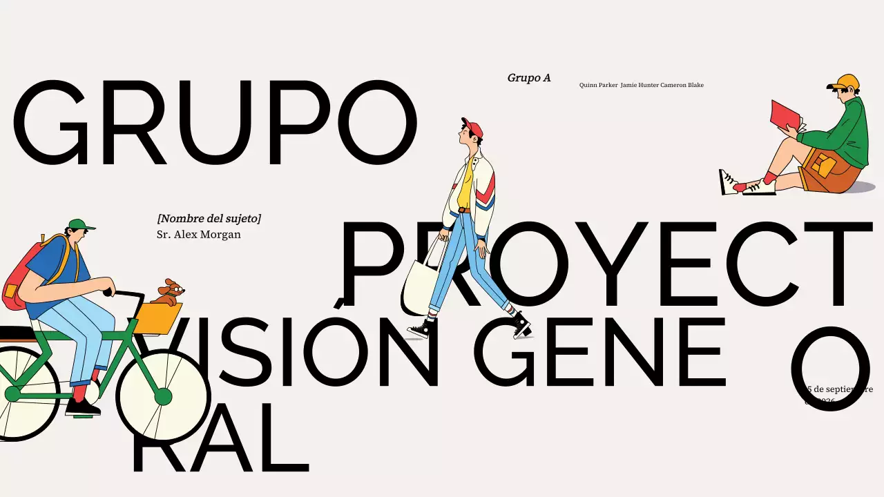 colorida y moderna presentación general del proyecto