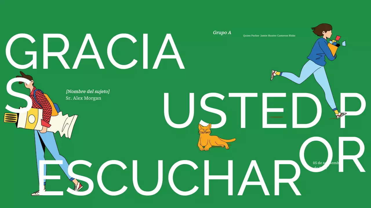 colorida y moderna presentación general del proyecto